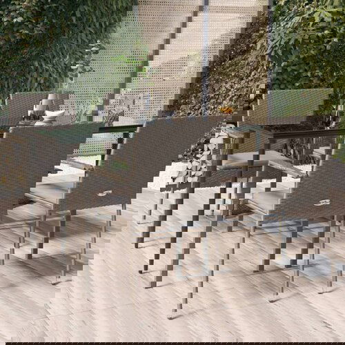  5-dijelni vrtni blagovaonski set crno-sivi od poliratana Cijene