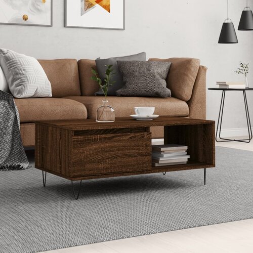  Stolić za kavu smeđa boja hrasta 90x50x36,5cm konstruirano drvo Cijene