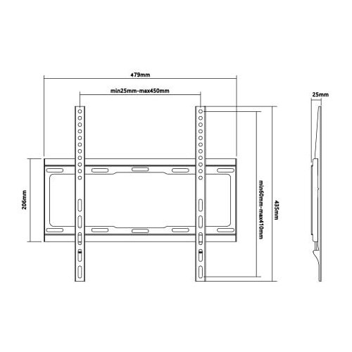 Xstand FIX 32-55 Nosač za TV/FIKSNI/VESA 400x400/40kg/2.5 cm od zida Slike