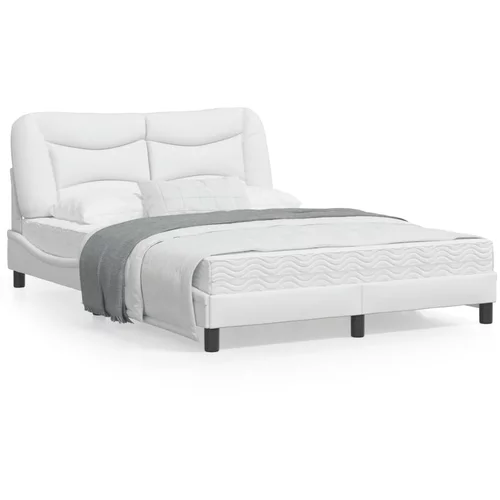  Okvir kreveta s LED svjetlima bijeli 120 x 200 cm umjetna koža