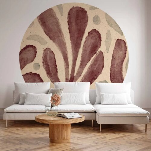  Okrugla fototapeta - Leaves and spots &ndash; large vibrant shapes inspired by Matisse 230x230 Cijene