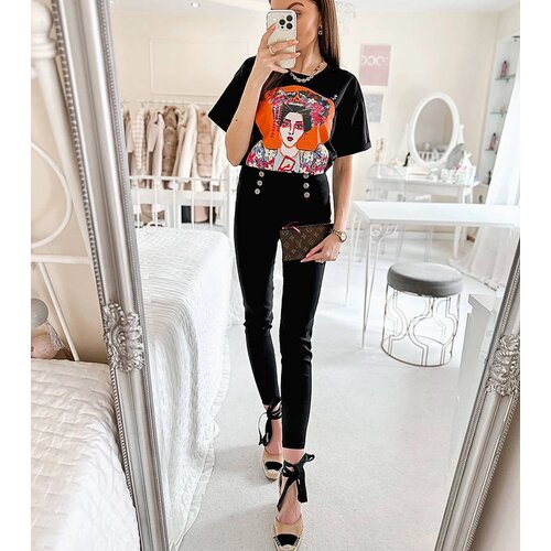 Gemre Black leggings adorned with Boulanger buttons Slike