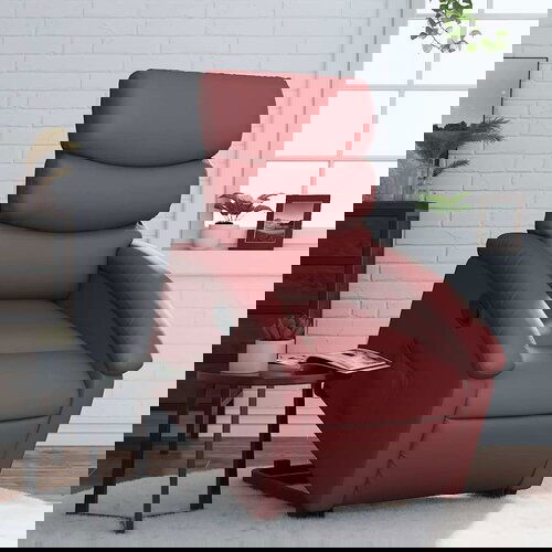 vidaXL Naslanjač s funkcijo vstajanja vinsko rdeče umetno usnje Cene