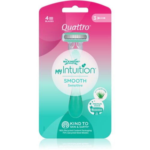 Wilkinson Sword Quattro for Women My Intuition Smooth brivniki za enkratno uporabo Aloe and Vitamin E 3 kos Cene