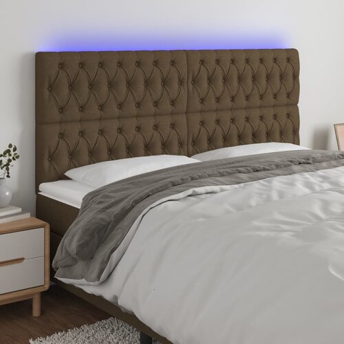  LED uzglavlje tamnosmeđe 180x7x118/128 cm od tkanine Cene