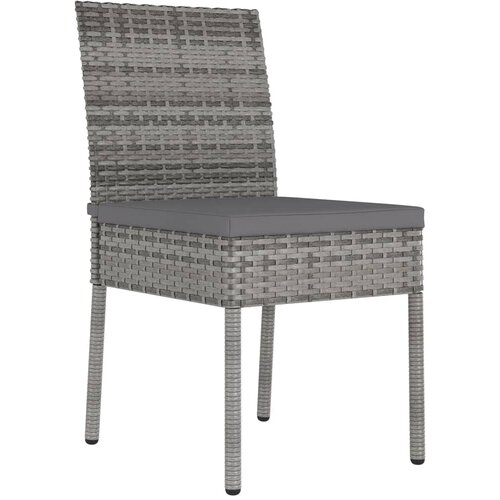 Maison Chic Vrtni jedilni stoli - Stol za vrt 4 kosi poli ratan sive barve JS376, (21877916) Slike