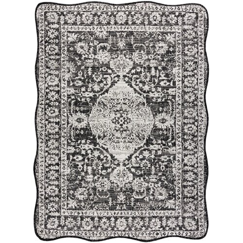 RugsX Preproge ORGANIC 2762 sisal preproga Ornament, okvir črna 120x170 cm Črna Cene