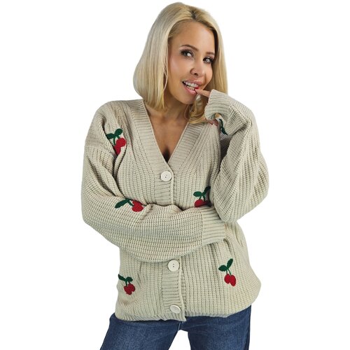 Pri Warm and cozy women's sweater with cherries in autumn LARAMIE Cijene