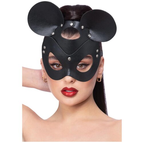 Fever Leather Look Mouse Mask Black Cene