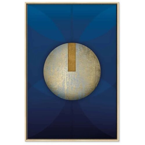  Slika - In the Shadow of Classic Blue (1-part) - Golden Circle in Abstraction 40x60 Slike