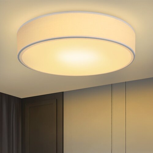 Nettlife Stropna svetilka za spalnico Okrogla stropna svetilka - 1 žarnica E27 Svetilka za dnevno sobo 30CM Blago Moderna svetilka za spalnico Bela, (22111265) Cene