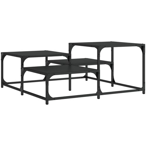 VidaXL Klubska mizica črna 87,5x87,5x40 cm inženirski les, (21824253) Slike
