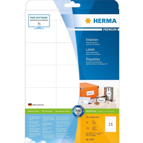 Herma ETIKETE 70 x 50,8 mm 5055 SUPERPRINT 25/1, (20383545) Cene