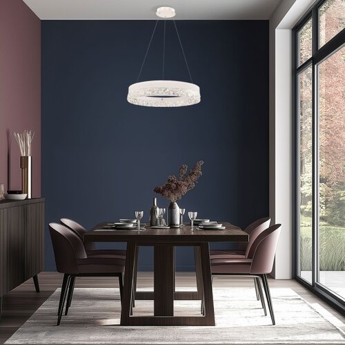  LED luster na sajli FROZI LED/32W/230V &amp;Oslash; 50 cm bela Slike