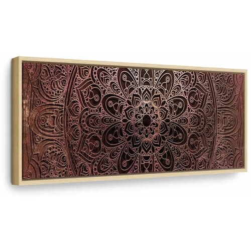  Slika - Mandala: Amber Silence 120x40 U prirodnom drvenom okviru Cene