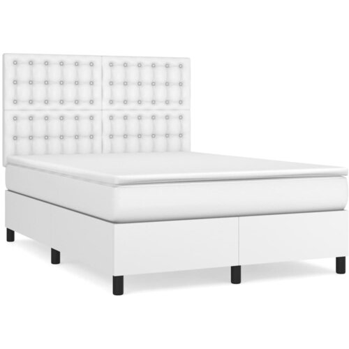 Maison Chic Box spring postelja - Vzmetna postelja z vzmetnico bel 140x190 cm umetno usnje SL19554, (21893979) Cene