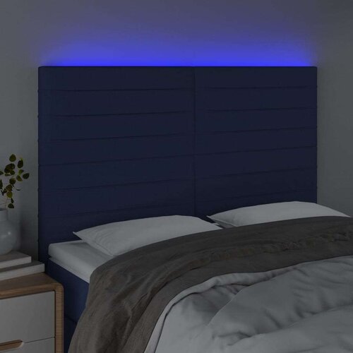  Uzglavlje plavo 144x5x118/128 cm od tkanine Slike