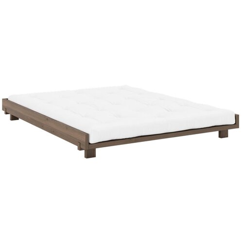 Karup Design Rjava zakonska postelja iz masivnega bora z letvenim dnom 160x200 cm Social &amp;ndash; Slike