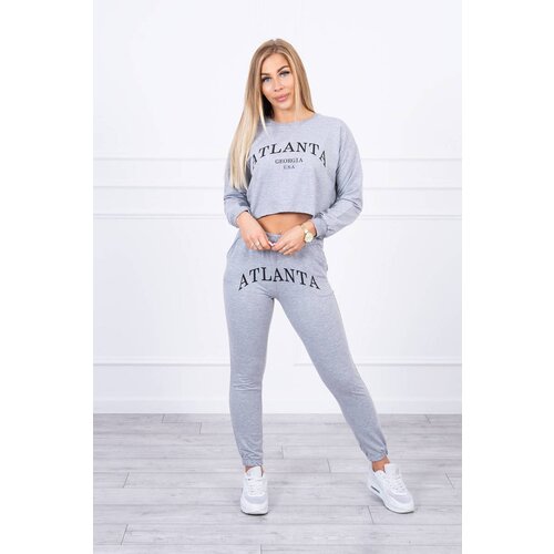 Kesi Set with gray Atlanta print Slike