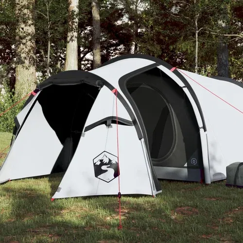 vidaXL Šator za kampiranje za 3 osobe bijeli 370x185x116 cm taft 190T