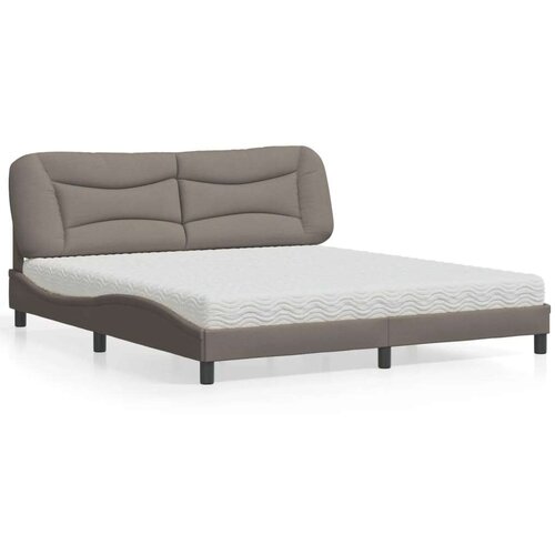  Postelja z vzmetnico taupe 180x200 cm blago, (21215893) Cene