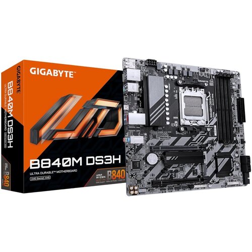 Gigabyte MB B840M DS3H AM5, 4x DDR5, 2x M.2, 4x SATA 1x HDMI, 2x DP, RAID, 14x USB, mATX Cijene