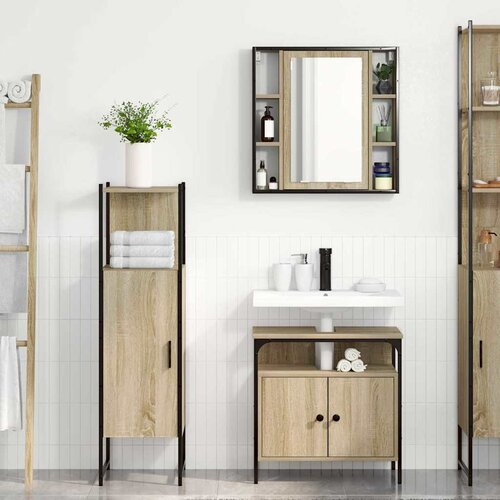  Set namje&scaron;taja za kupaonicu 3 kom. Smeđa 33 x 33 x 120,5 cm Cijene