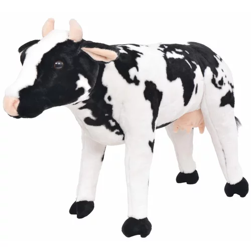 vidaXL Stojeća igračka plišana krava crno-bijela XXL