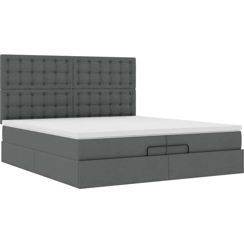 VidaXL Otomanski okvir kreveta s madracima tamnosivi 200x200cm tkanine Slike