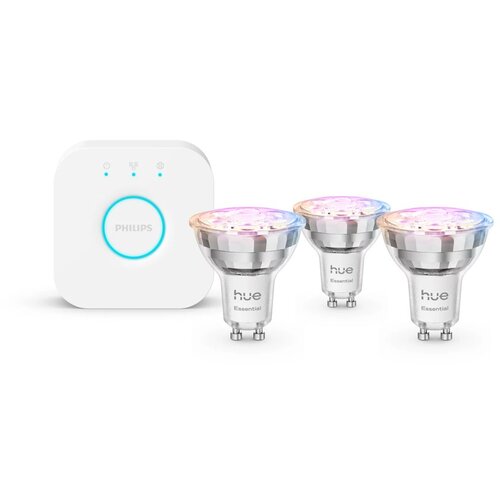  Philips Hue White and colour ambience Essential starter kit: 3 GU10 smart bulbs (345 lm) Slike