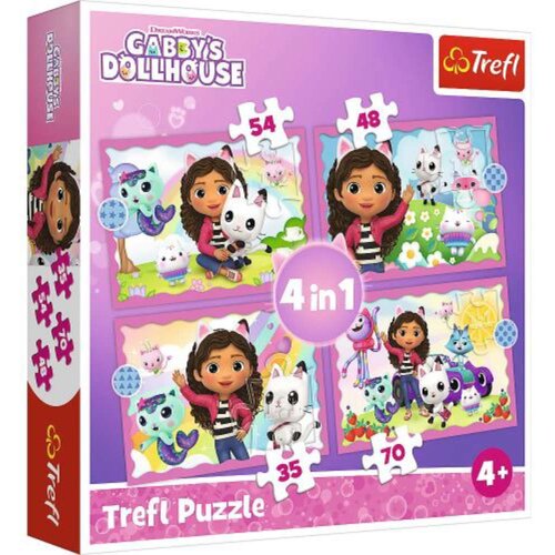 Trefl Baby puzzle Gabby&amp;#039;s Dollhouse 4u1 34620 Slike