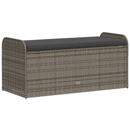 vidaXL Klop z blazino siva 115x51x52 cm poli ratan Cene