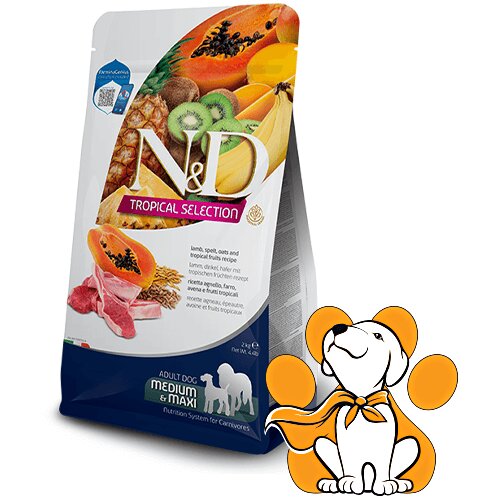 N&d Tropical Selection Hrana za odrasle pse Jagnjetina, spelta, ovas i tropsko voće Medium&Maxi 10kg Cene