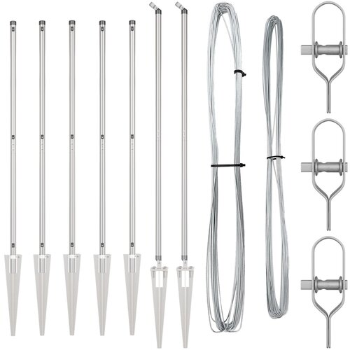 vidaXL Stebri za ograjo s konico 7 kosov Ø32 mm 170 cm Galvanizirano jeklo Cene