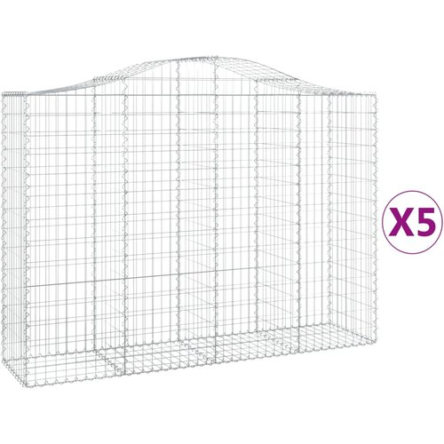  Lučne gabionske ko&amp;scaron;are 5 kom 200x50x140/160cm pocinčano željezo Slike