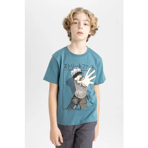 Defacto Boys' Crew Neck Printed Short Sleeve T-Shirt