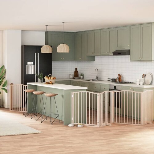 vidaXL Ograda za pse z vrati zložljiva 6 panelov 480 cm topolovina Cene