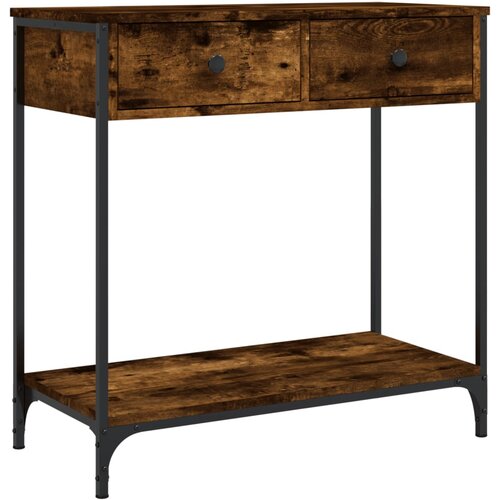 Maison Chic konzolna miza - miza ob steni dimljen hrast 75x34,5x75 cm inženirski les, (21786194) Slike