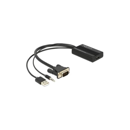 Delock 62597 HDMI / VGA / USB / utičnica adapter [1x ženski konektor HDMI - 1x 15-polni mu&scaron;ki konektor D-Sub, USB-A utik Cijene