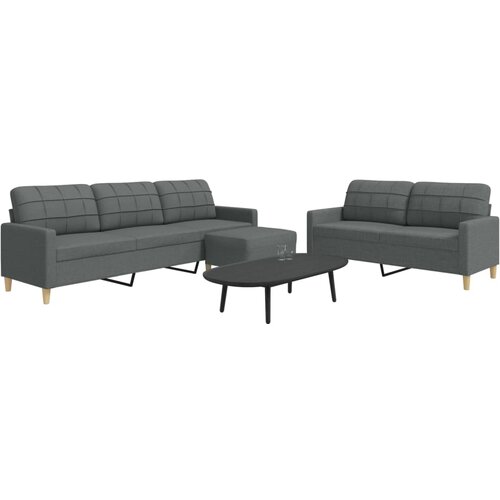 vidaXL 3-dijelni set sofa s tabureom tamnosivi od tkanine Cijene