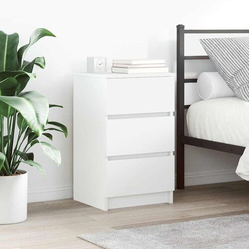 vidaXL Nočne omarice s 3 predali 2 kosa bela 39x35x65 cm Cene