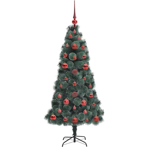  Umjetno prethodno osvijetljeno božićno drvce s kuglicama 120 cm Slike