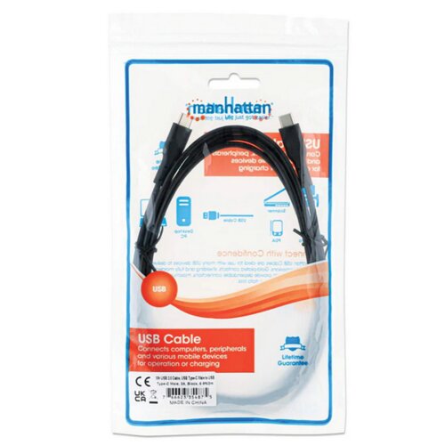 Manhattan kabel USB 2.0 Type-C, 3A, 60W, 2m, crni 354875 Cijene