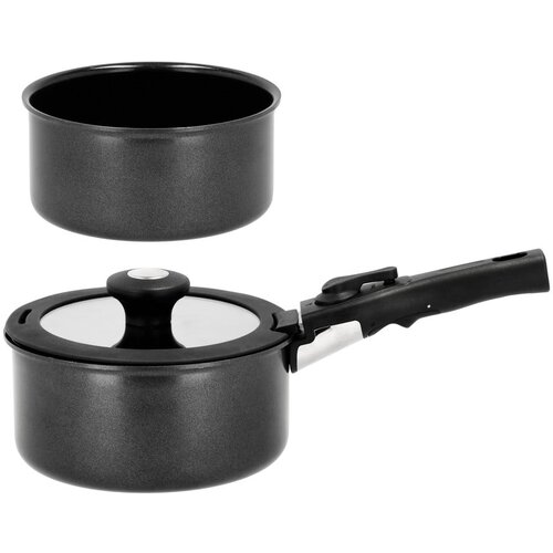 Holm Aluminijski set tava s ručkom koja se može skinuti 2 kom s poklopcem/s neprianjajućom povr&amp;scaron;inom 2,4 l &amp;ndash; Slike