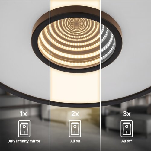 BRILONER 3847015 - led plafonsko svetlo toro LED/18W/230V, prečnik 42 cm, crno Slike