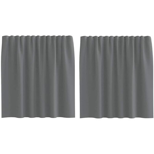 Voile zavjese s džepovima za &amp;scaron;ipke 2 kom tamnosive Siva 140 x 140 cm Slike