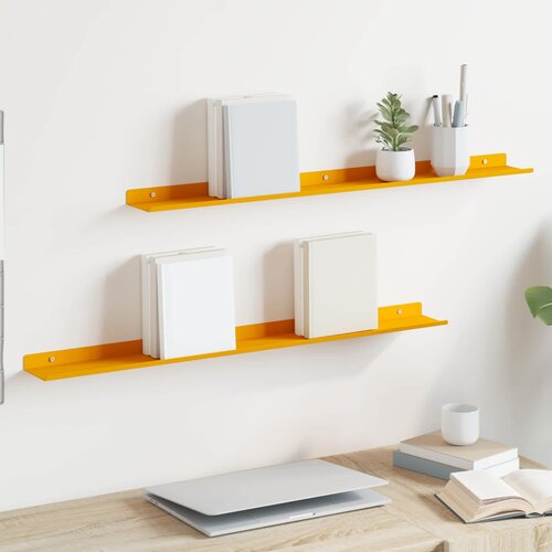  Lebdeća polica Zidne 2 pcs Žuta 80 x 9 x 2,5 cm Čelik Cijene
