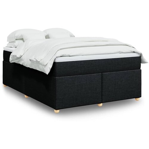 VidaXL Box spring posteljni z vzmetnico črn 140x190 cm blago Slike