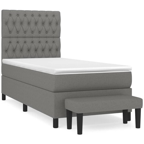 Maison Chic Box spring postelja - Vzmetna postelja z vzmetnico temno siva 100x200 cm blago SL7600, (21904538) Cene