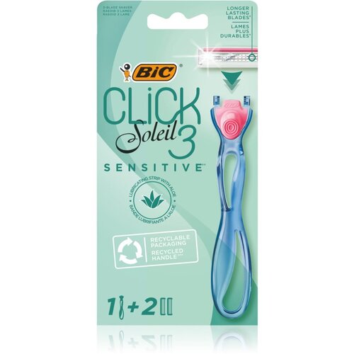 Bic Soleil Click Sensitive ženski brivnik + nadomestne britvice 2 kos 1 kos Slike